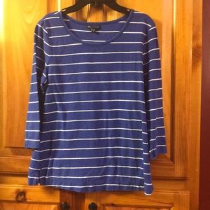 Gap blue and white stripe top sz M